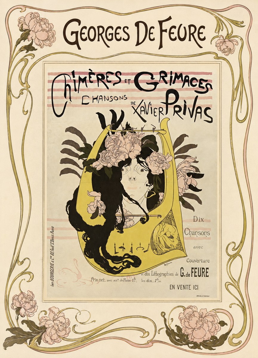 Georges de Feure Chimères Et Grimaces No1 - Póster