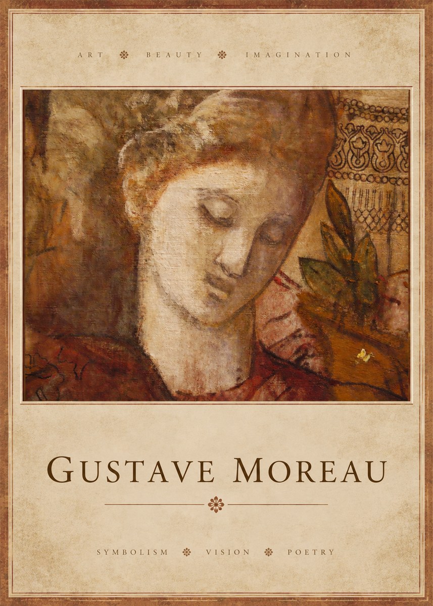 Gustave Moreau Female Head Study No2 - Póster