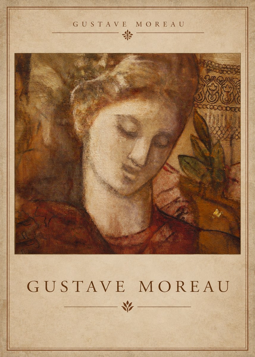Gustave Moreau Female Head Study No4 - Póster