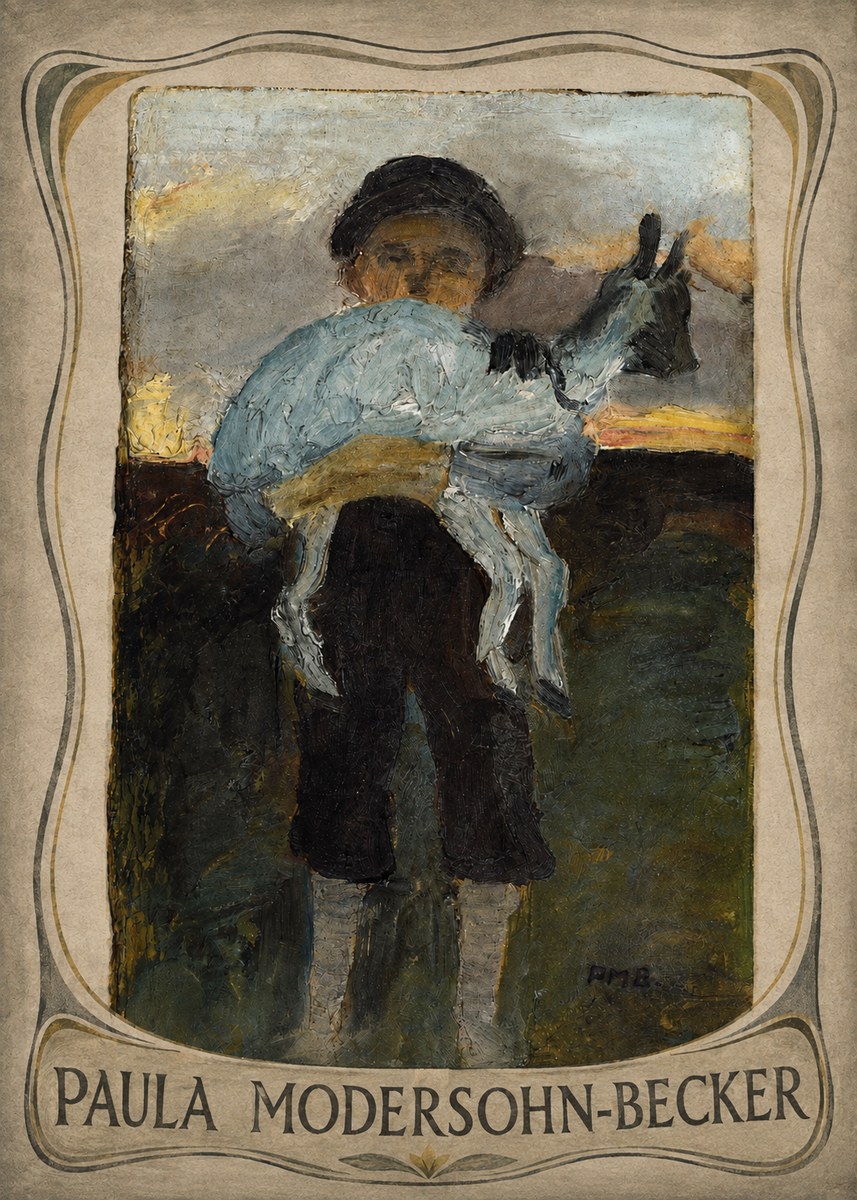 Paula Modersohn-Becker Boy with Goat No3 - Póster