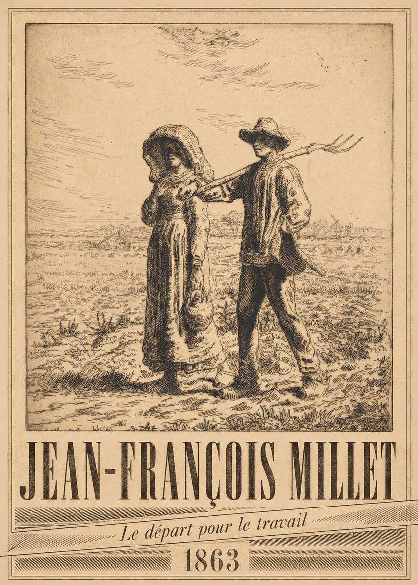 Jean-François Millet Le Départ Pour Le Travail I No5 - Póster