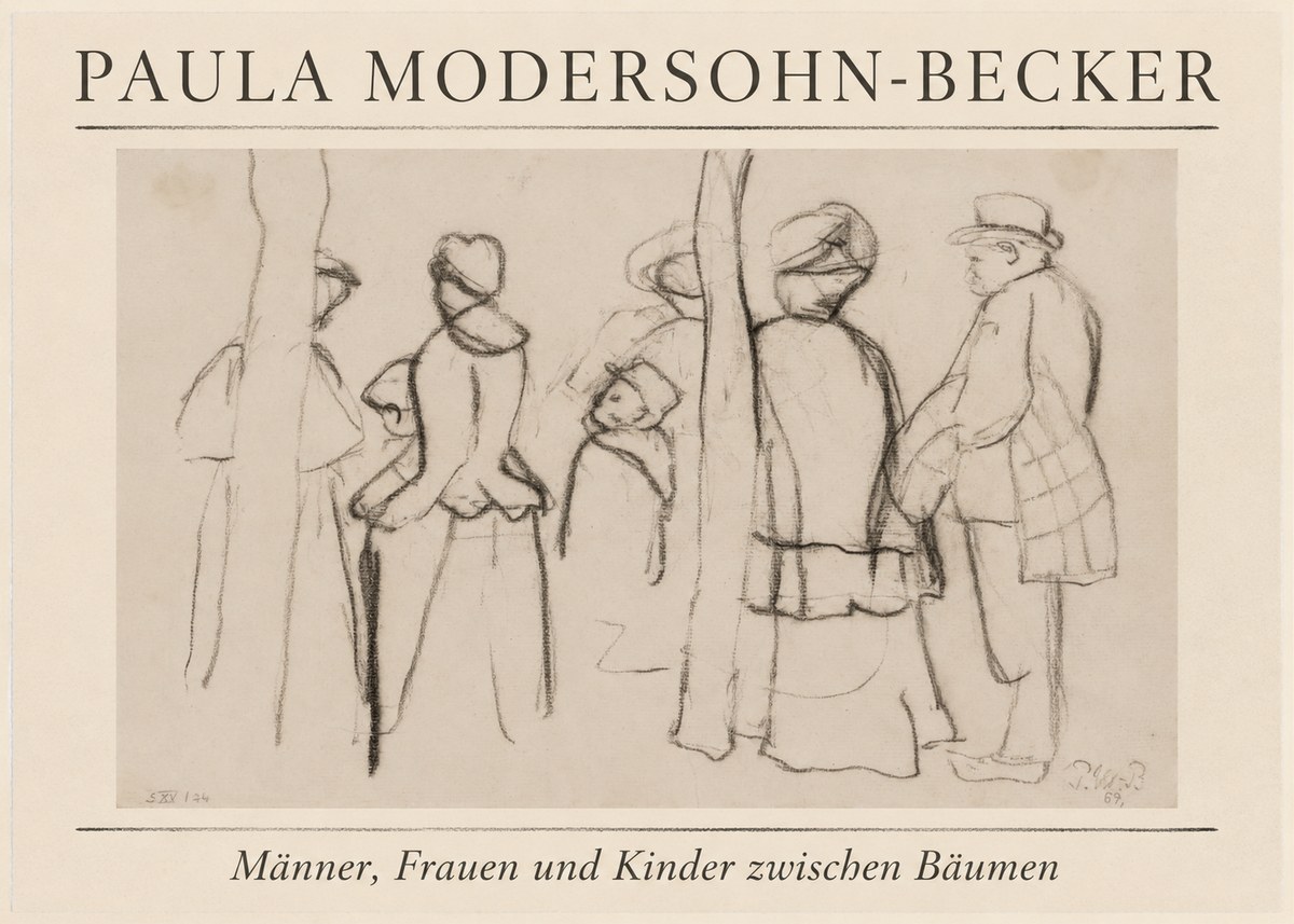 Paula Modersohn-Becker Männer, Frauen Und Kinder Zwischen Bäumen No1 - Póster
