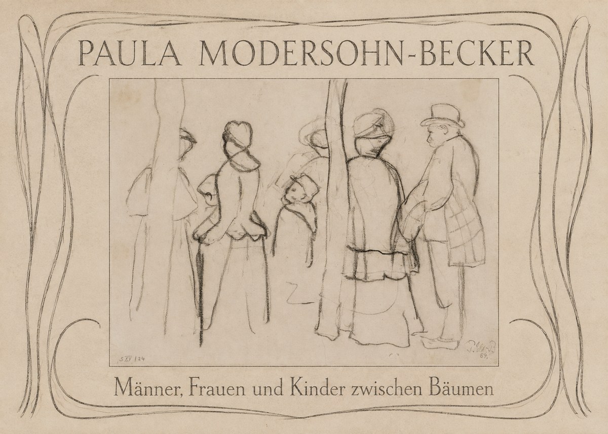 Paula Modersohn-Becker Männer, Frauen Und Kinder Zwischen Bäumen No3 - Póster