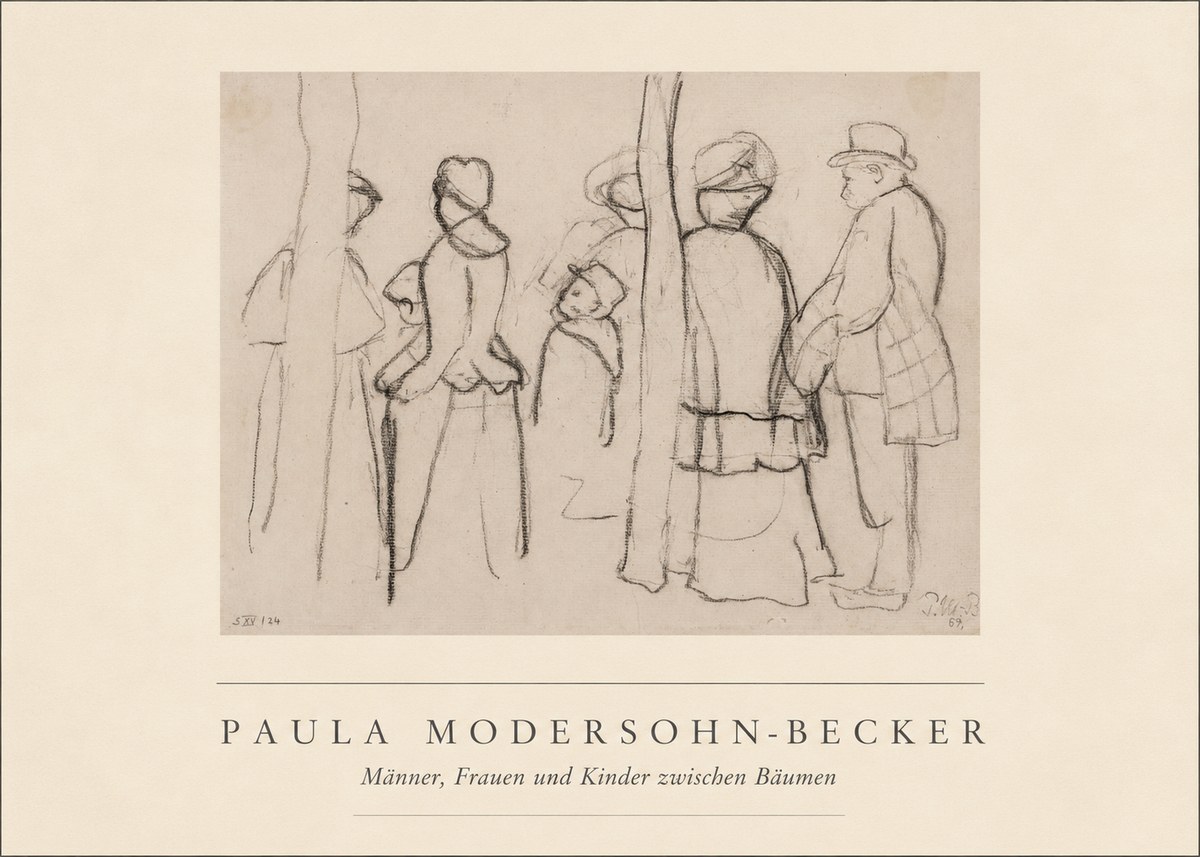 Paula Modersohn-Becker Männer, Frauen Und Kinder Zwischen Bäumen No4 - Póster