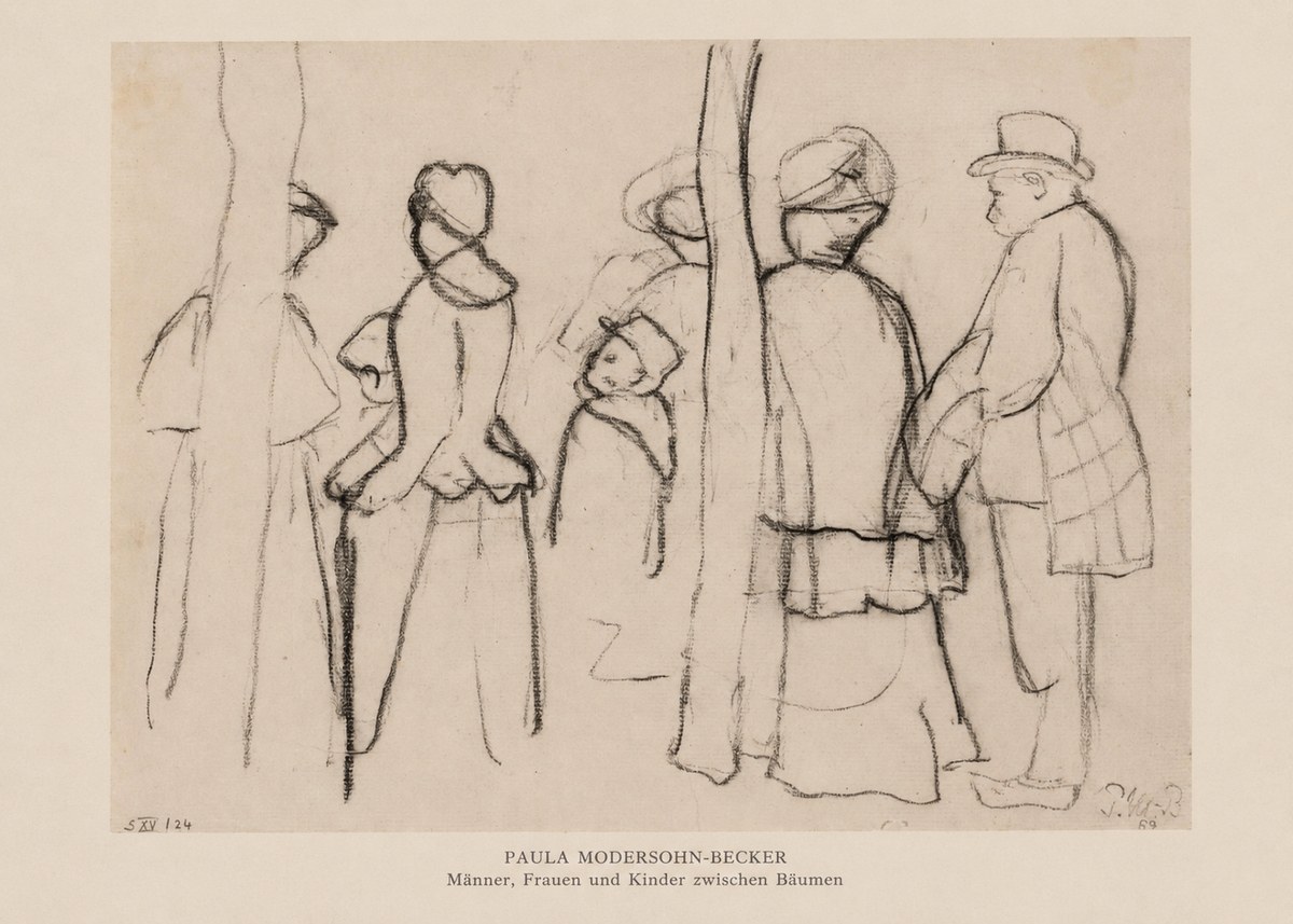 Paula Modersohn-Becker Männer, Frauen Und Kinder Zwischen Bäumen No6 - Póster