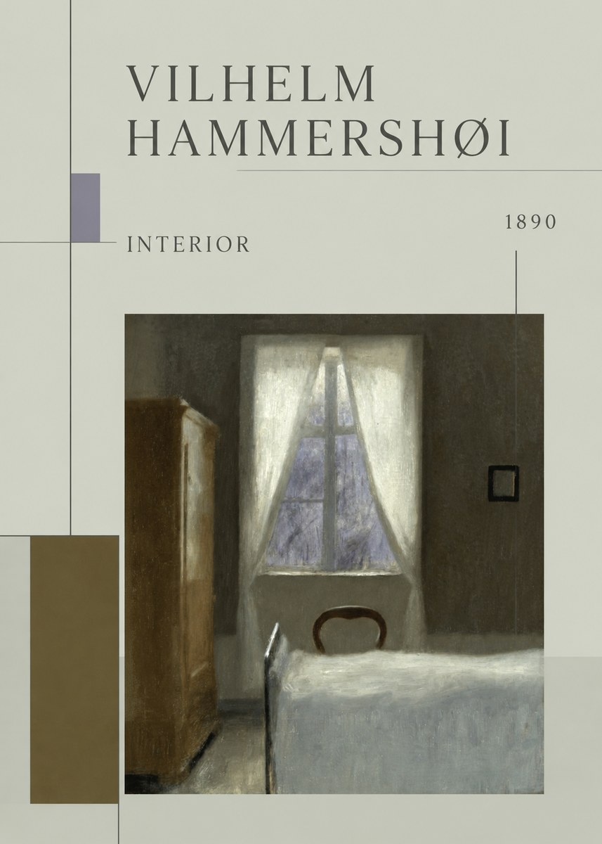Vilhelm Hammershøi Interior I No5 - Póster