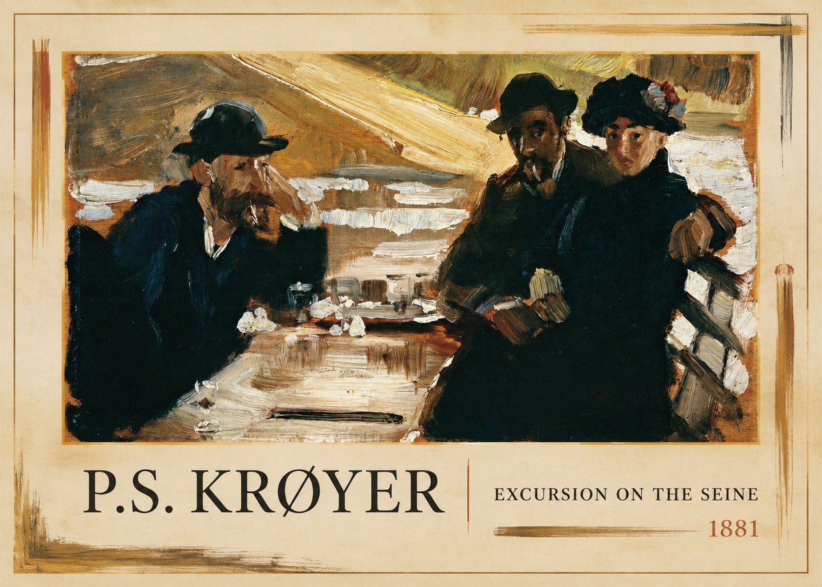 P.S. Krøyer Excursion on the Seine No1 - Póster