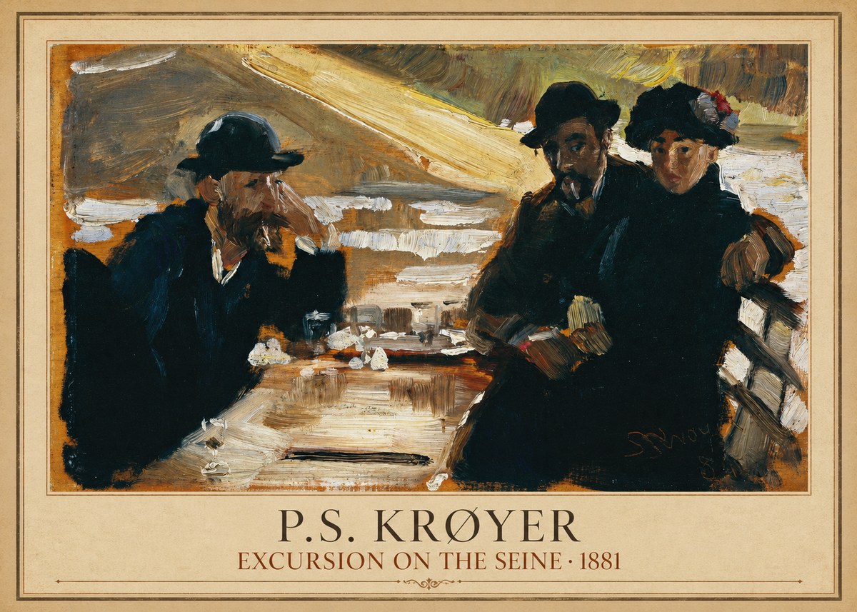 P.S. Krøyer Excursion on the Seine No4 - Póster