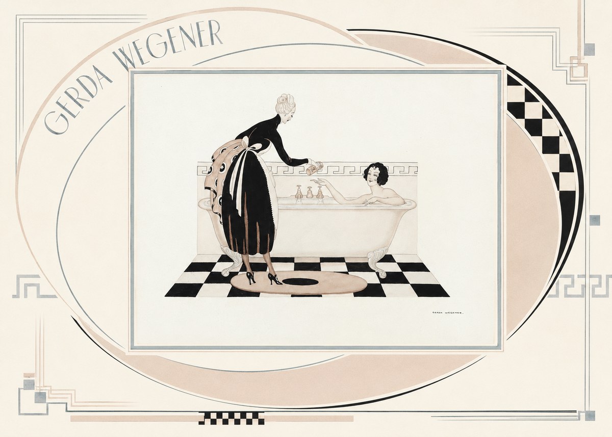 Gerda Wegener Woman in Bathtub No3 - Póster