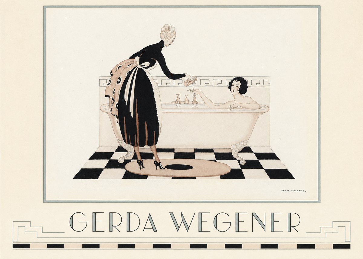 Gerda Wegener Woman in Bathtub No5 - Póster