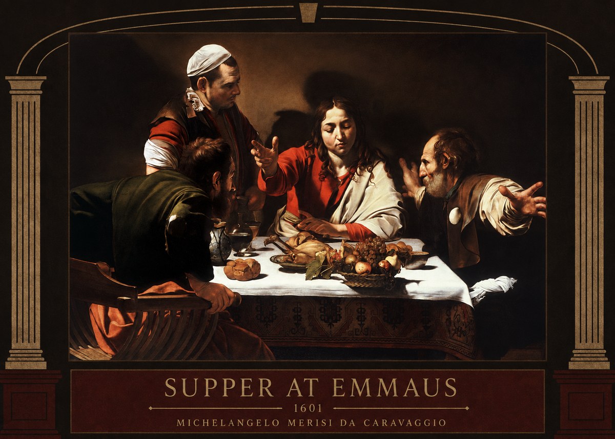 Michelangelo Merisi da Caravaggio Supper at Emmaus No3 - Póster