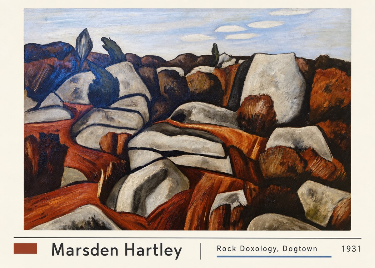 Marsden Hartley Rock Doxology, Dogtown No2 - Póster