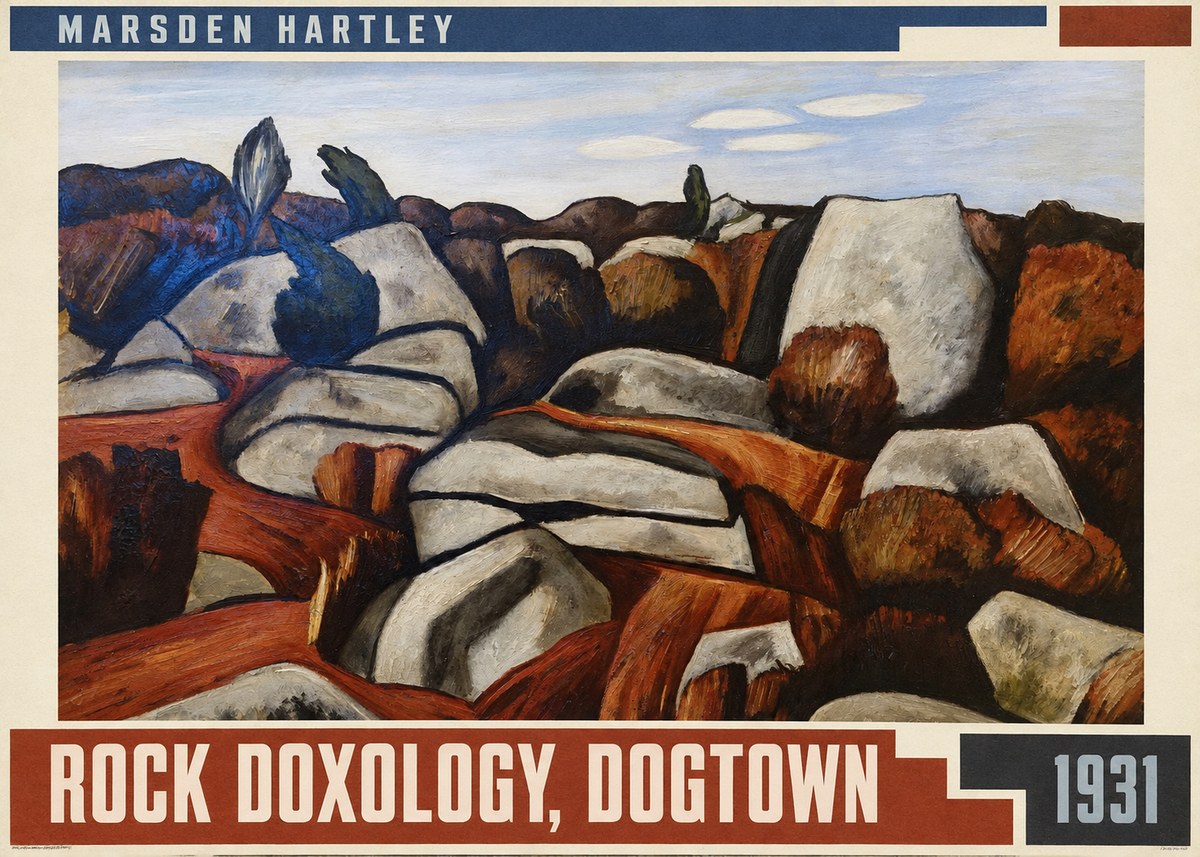 Marsden Hartley Rock Doxology, Dogtown No5 - Póster