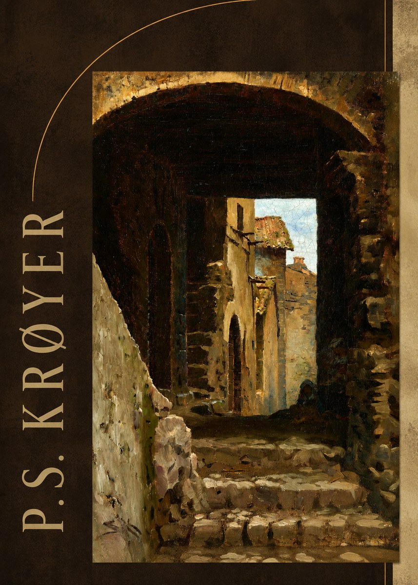 P.S. Krøyer Archway in an Italian Street No2 - Póster