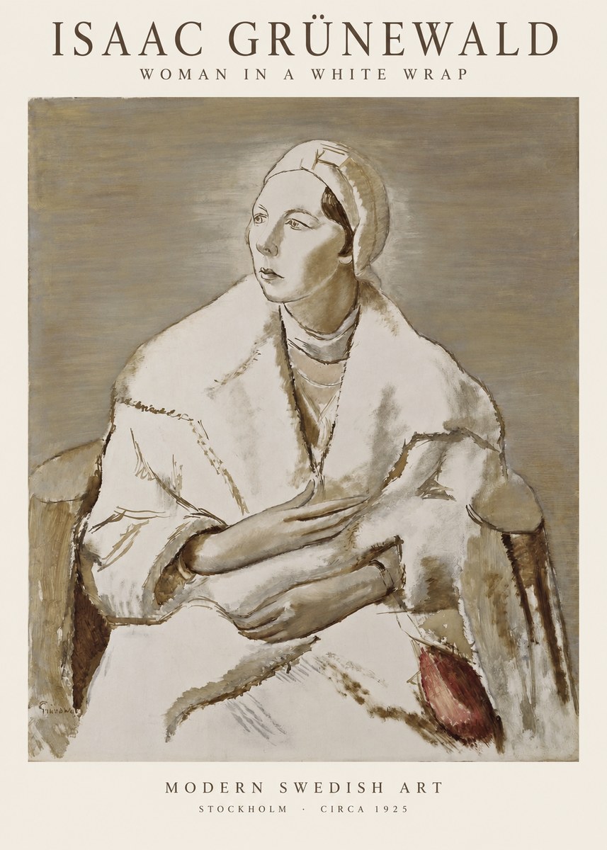 Isaac Grünewald Woman in a White Wrap No1 - Póster