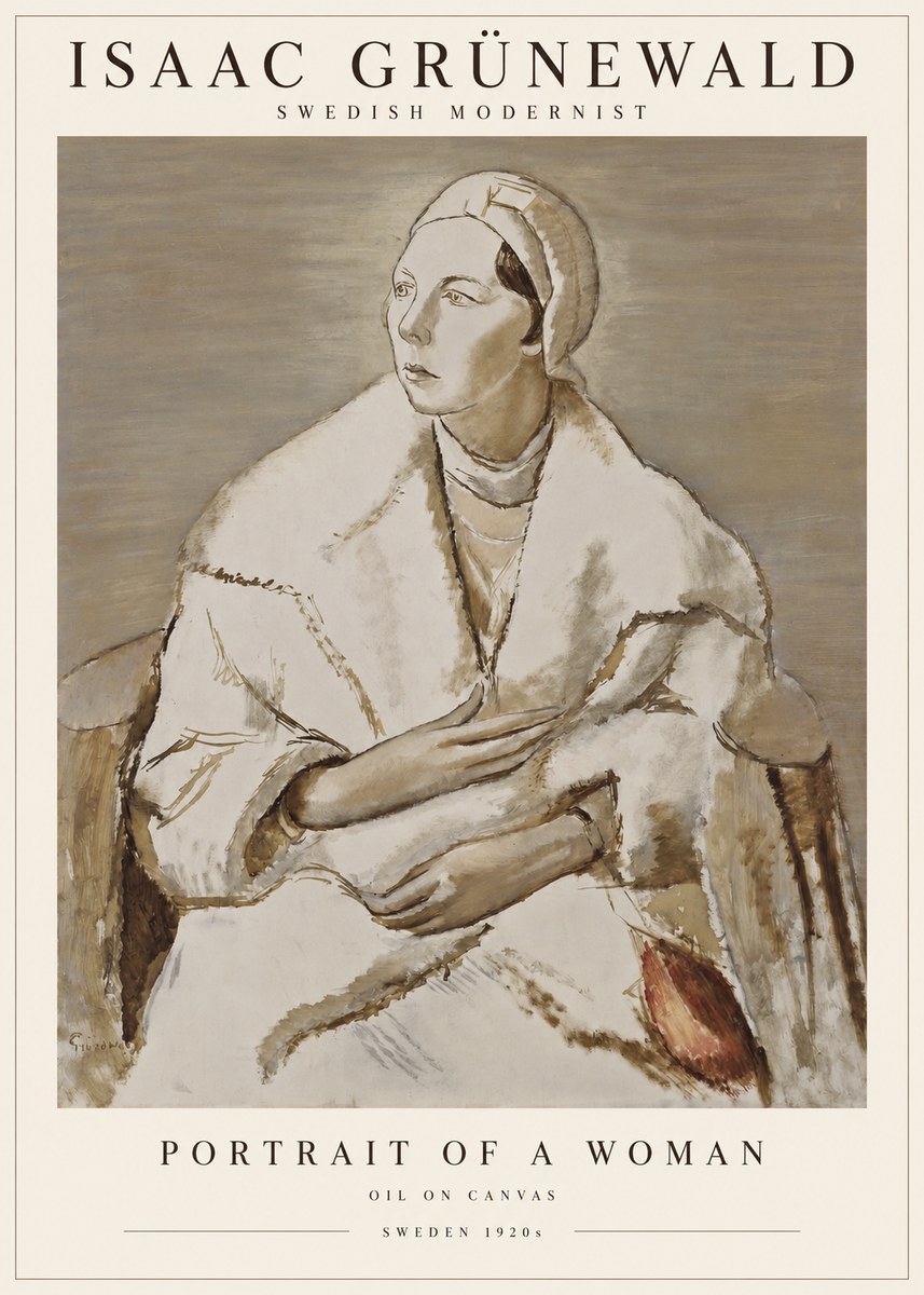Isaac Grünewald Woman in a White Wrap No3 - Póster