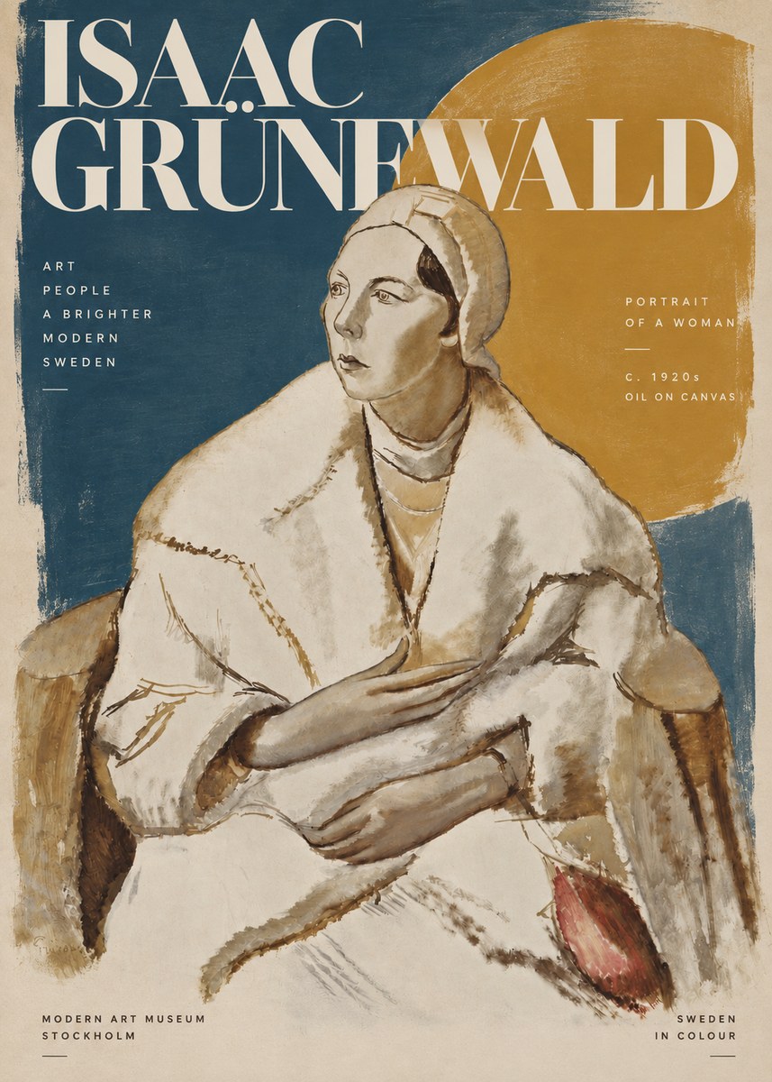 Isaac Grünewald Woman in a White Wrap No5 - Póster