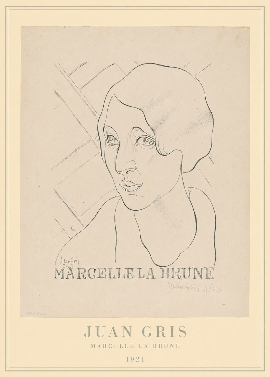 Juan Gris Marcelle La Brune I No4 - Póster