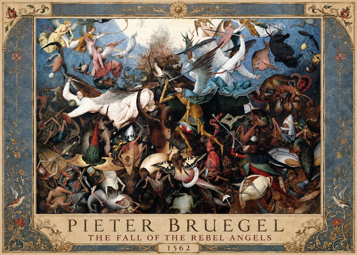 Pieter Bruegel The Fall of the Rebel Angels I No1 - Póster