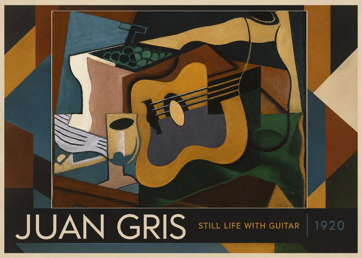 Juan Gris Still Life with Guitar No1 - Póster