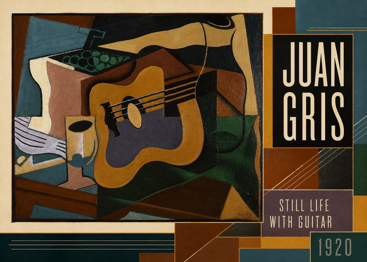 Juan Gris Still Life with Guitar No3 - Póster