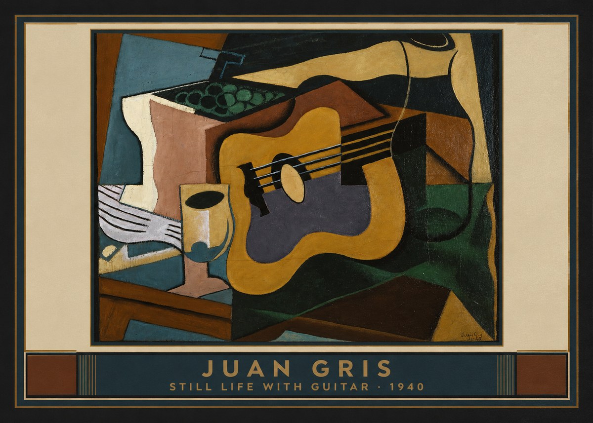 Juan Gris Still Life with Guitar No5 - Póster