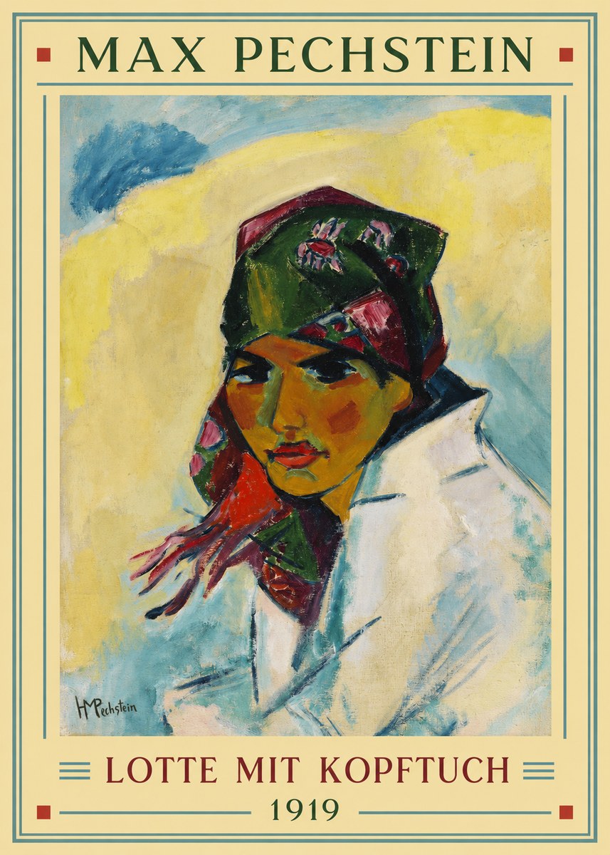Max Pechstein Lotte Mit Kopftuch 1919 No2 - Póster