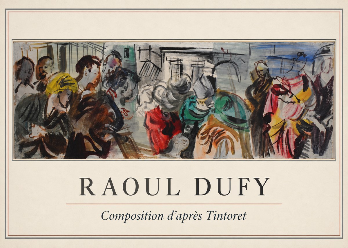 Raoul Dufy Composition D'après Tintoret No1 - Póster