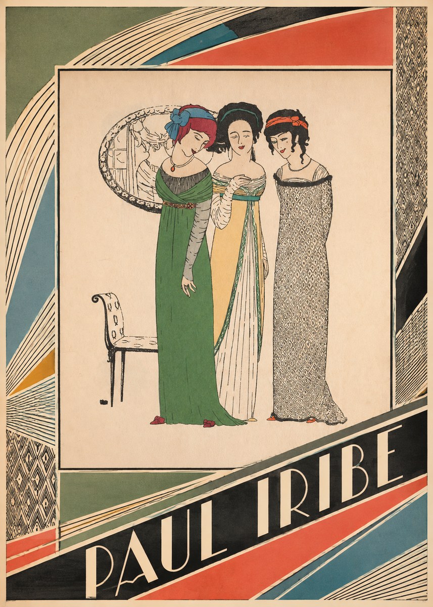 Paul Iribe Three Women in Fashion No5 - Póster