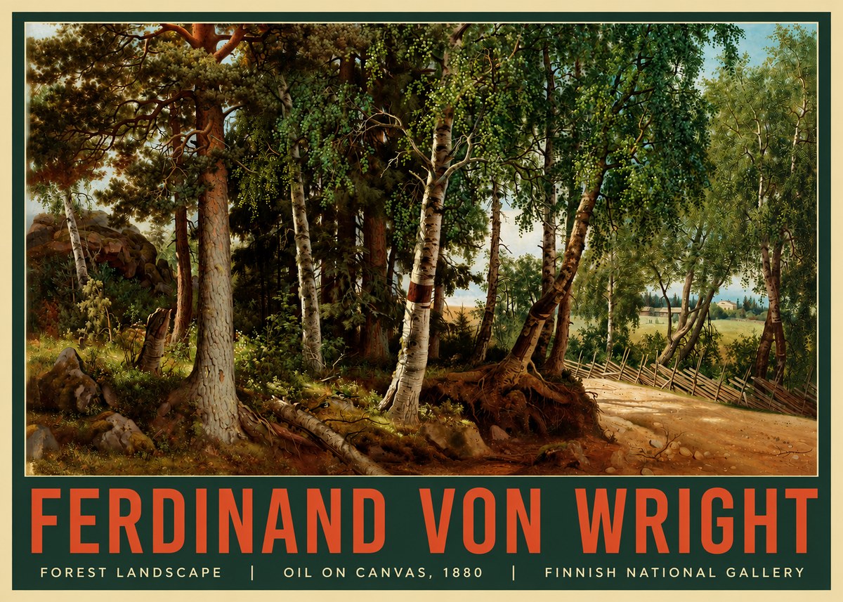 Ferdinand von Wright Forest Landscape No2 - Póster