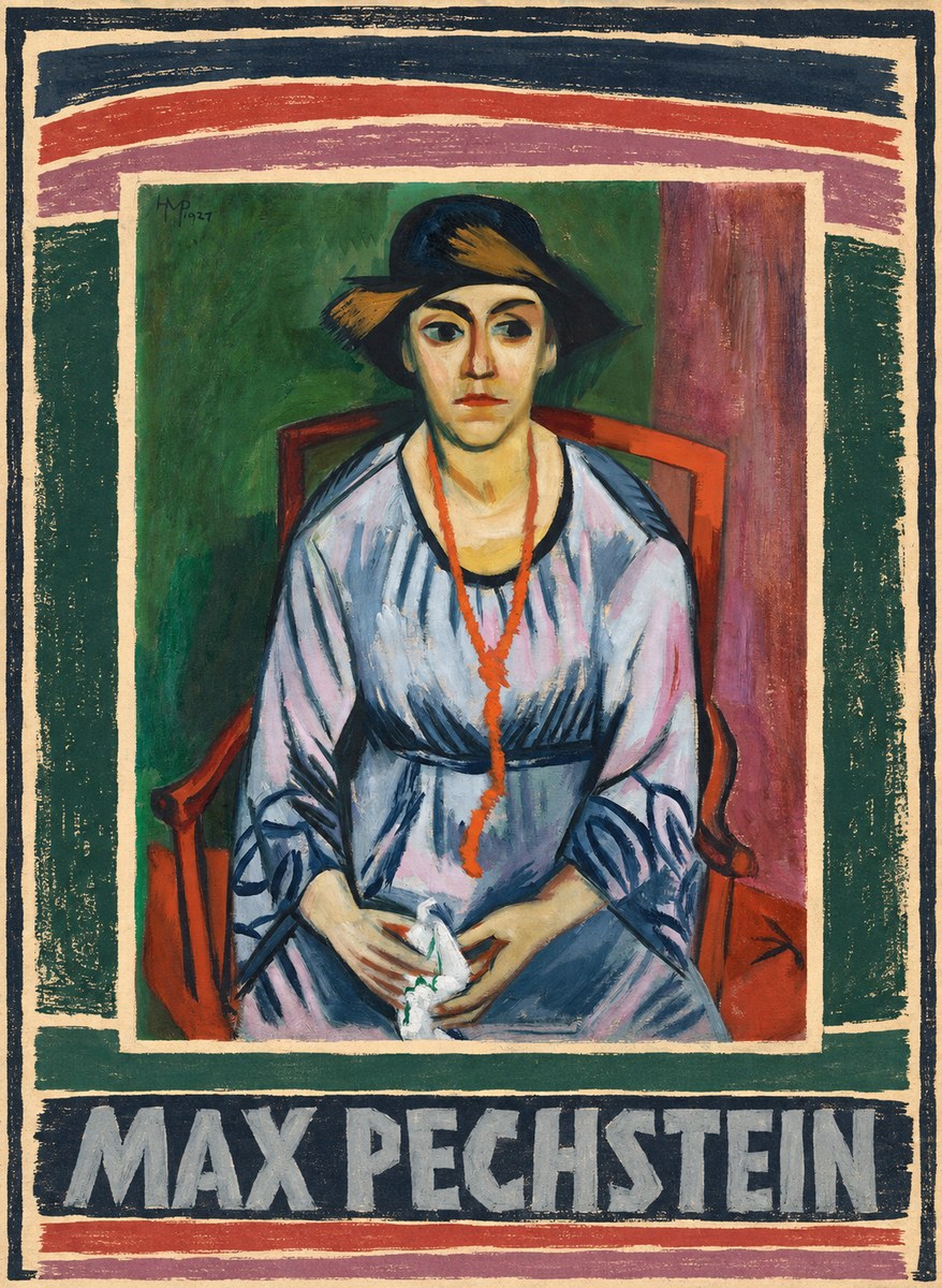 Max Pechstein Seated Woman with Hat No3 - Póster