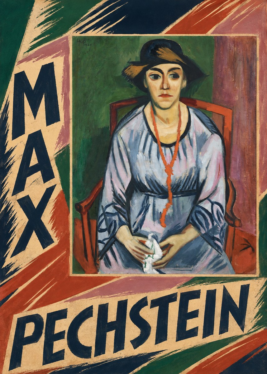 Max Pechstein Seated Woman with Hat No6 - Póster