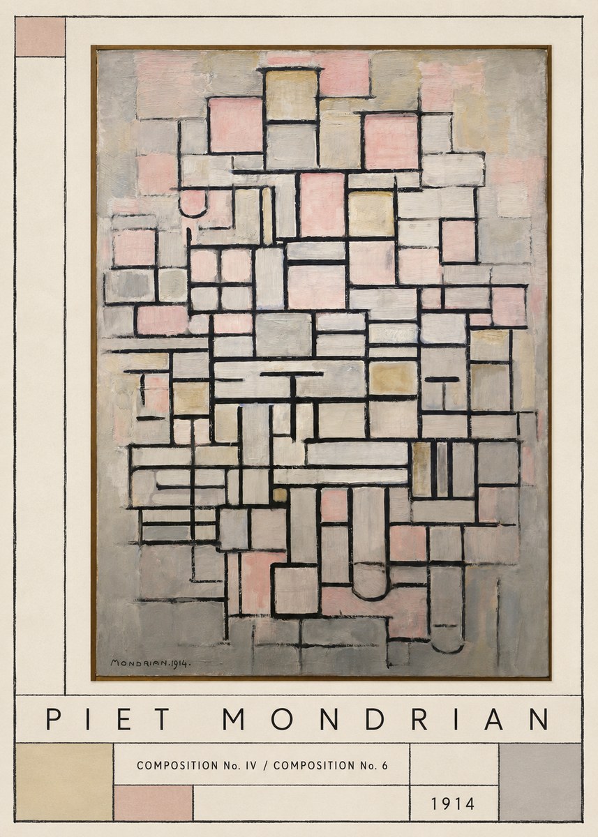 Piet Mondrian Composition No. Iv / Composition No. 6 No3 - Póster