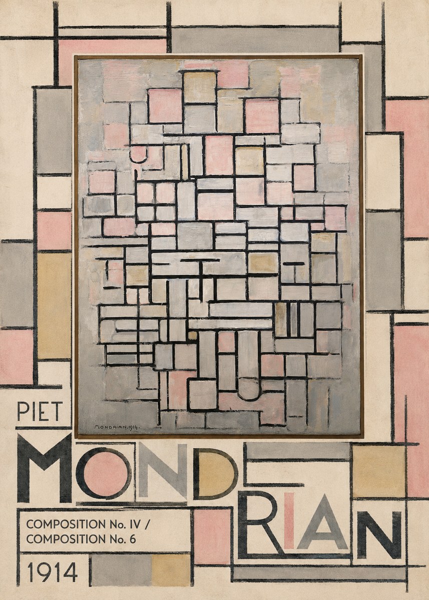 Piet Mondrian Composition No. Iv / Composition No. 6 No4 - Póster