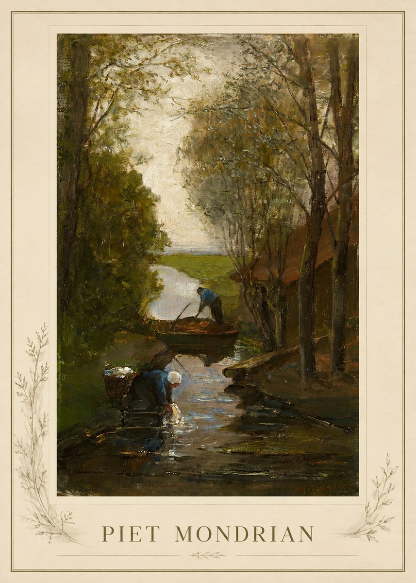 Piet Mondrian Washday on the Canal No1 - Póster