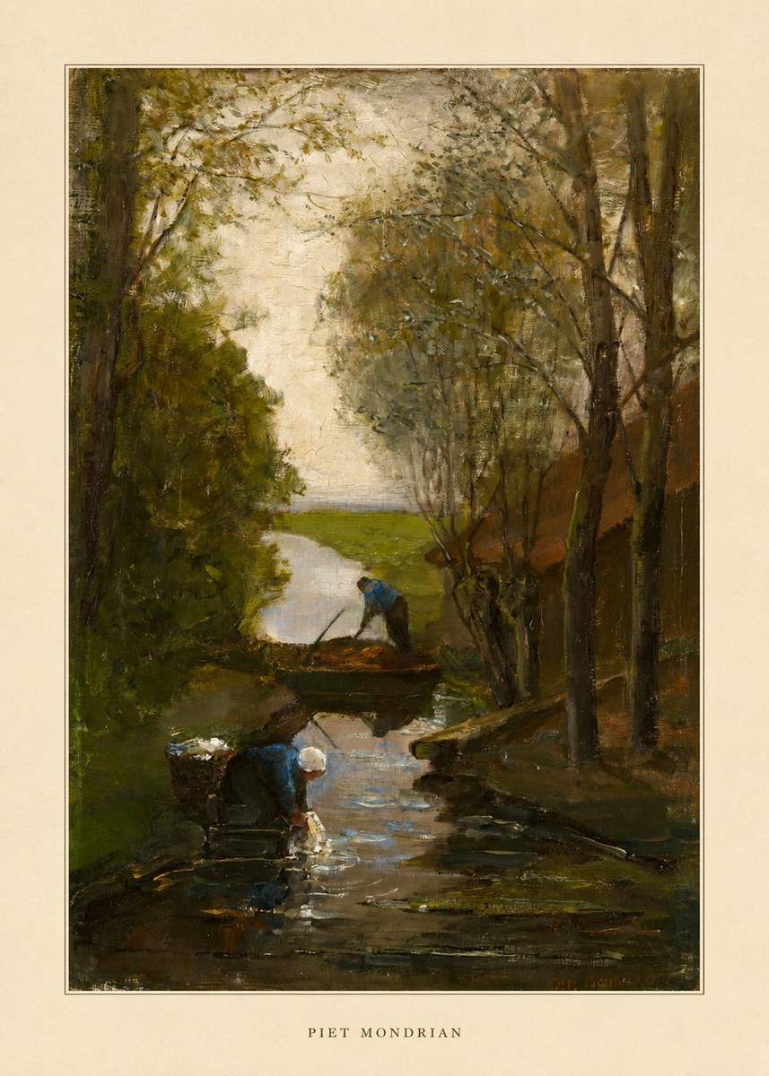 Piet Mondrian Washday on the Canal No5 - Póster