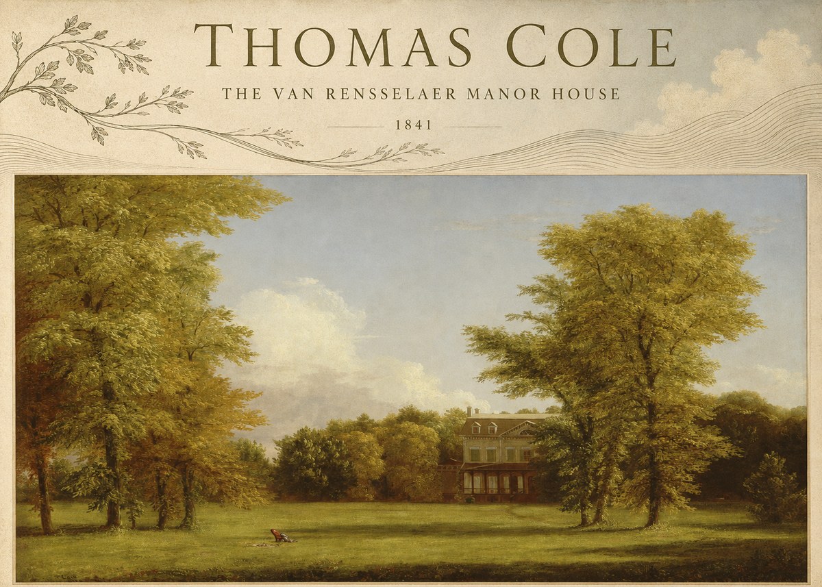 Thomas Cole The Van Rensselaer Manor House - 1841 No3 - Póster