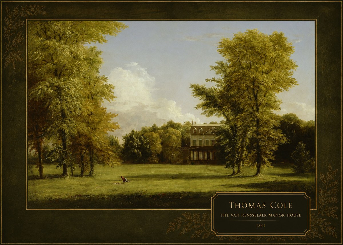 Thomas Cole The Van Rensselaer Manor House - 1841 No4 - Póster