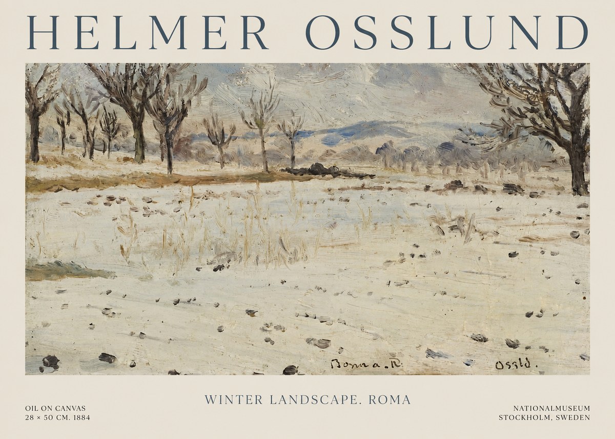 Helmer Osslund Winter Landscape. Roma No1 - Póster