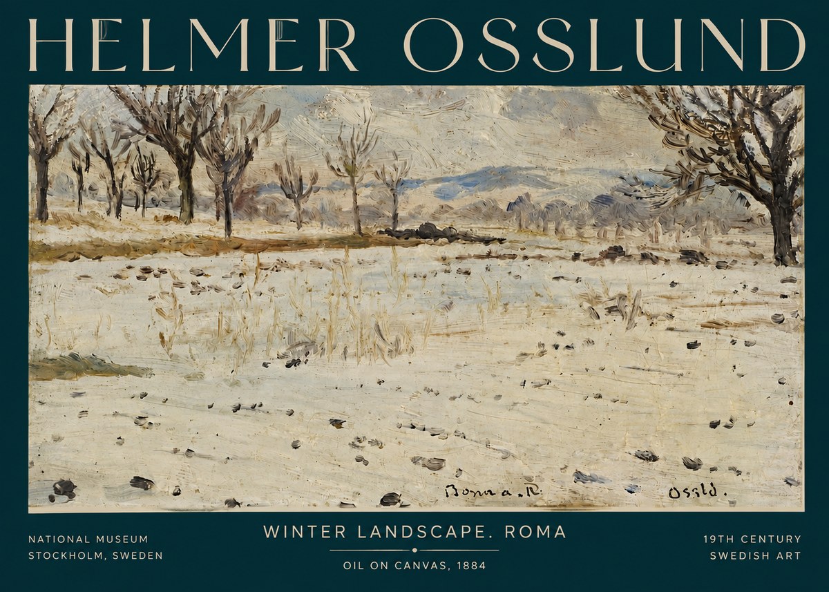 Helmer Osslund Winter Landscape. Roma No3 - Póster