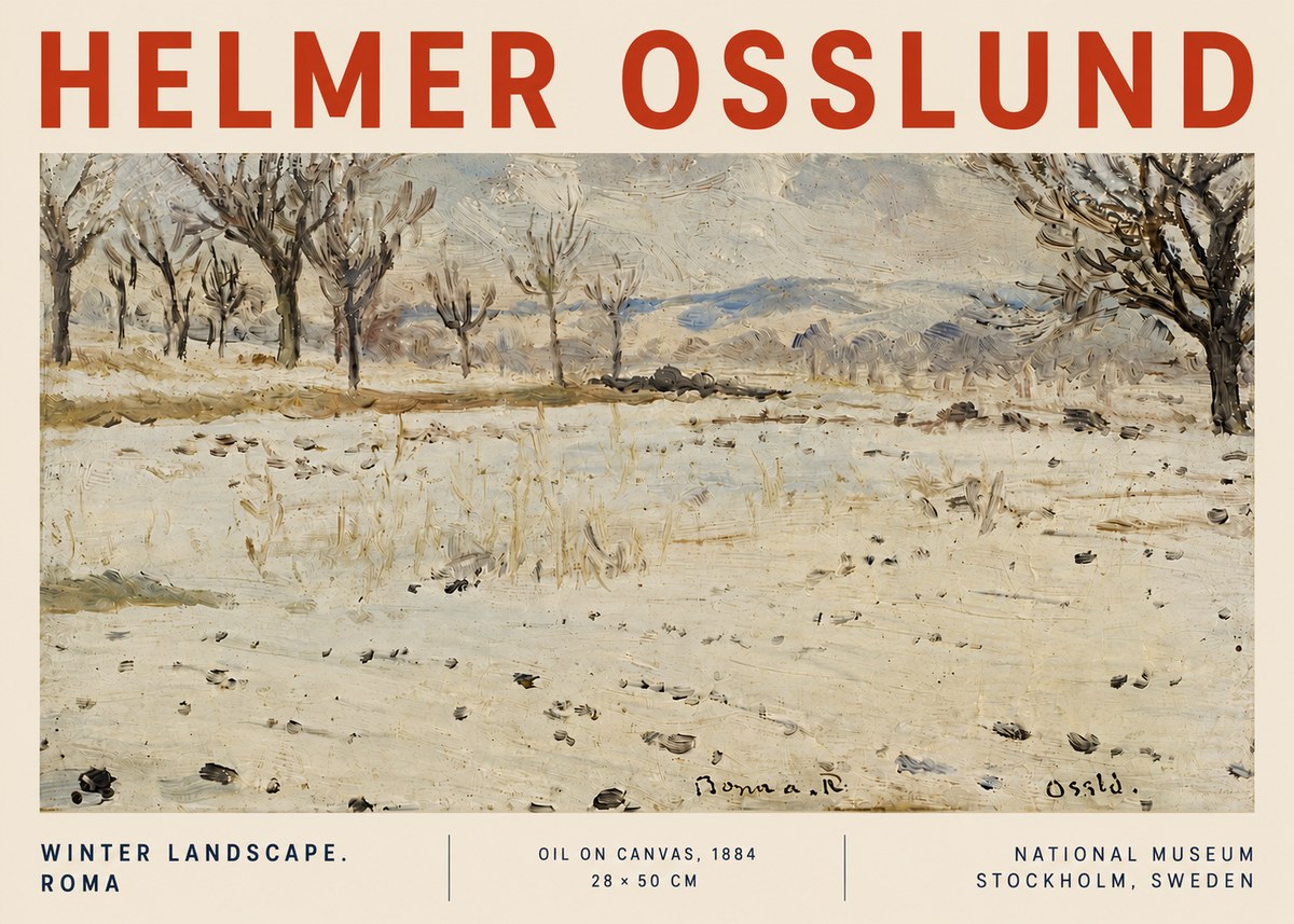 Helmer Osslund Winter Landscape. Roma No4 - Póster