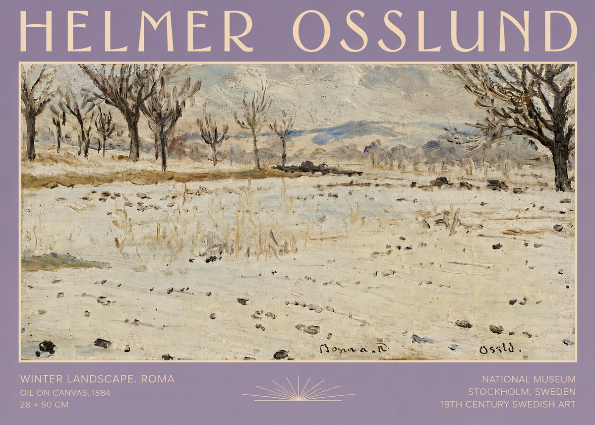 Helmer Osslund Winter Landscape. Roma No5 - Póster