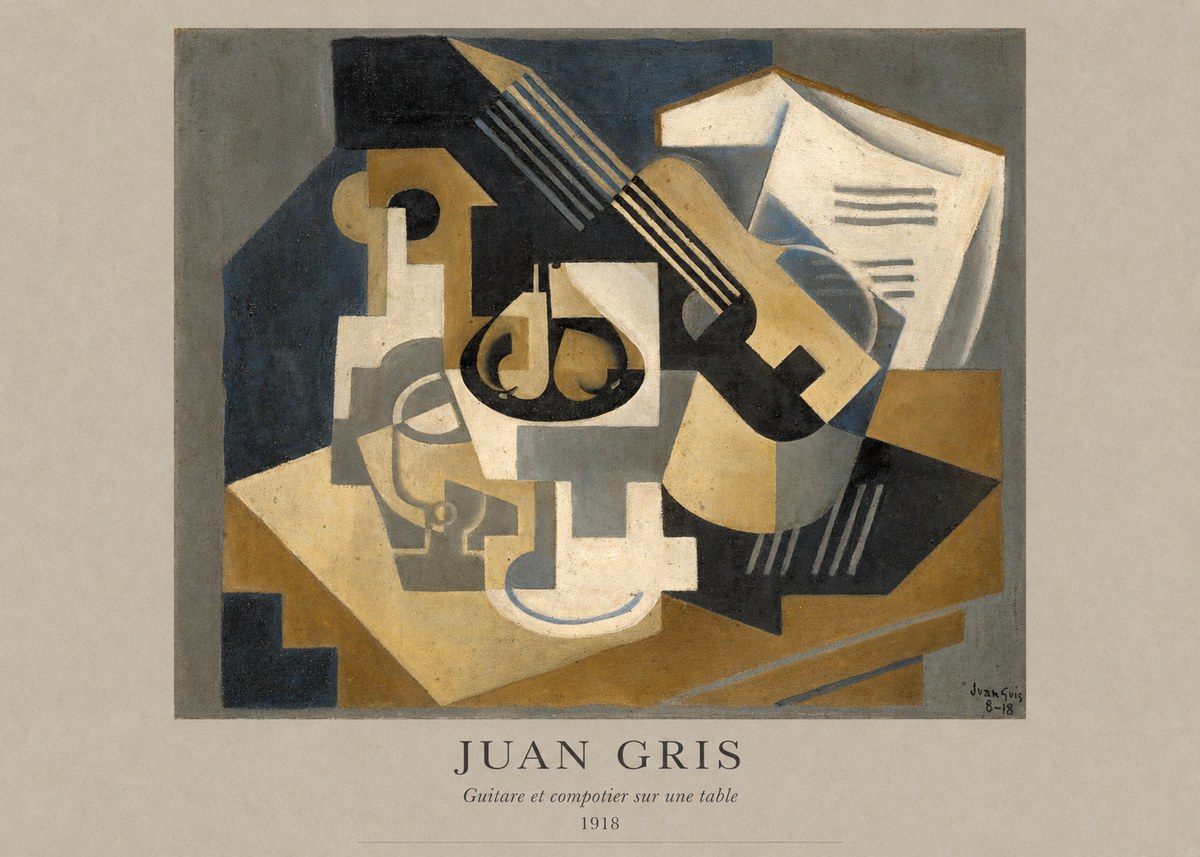 Juan Gris Guitare Et Compotier Sur Une Table No4 - Póster