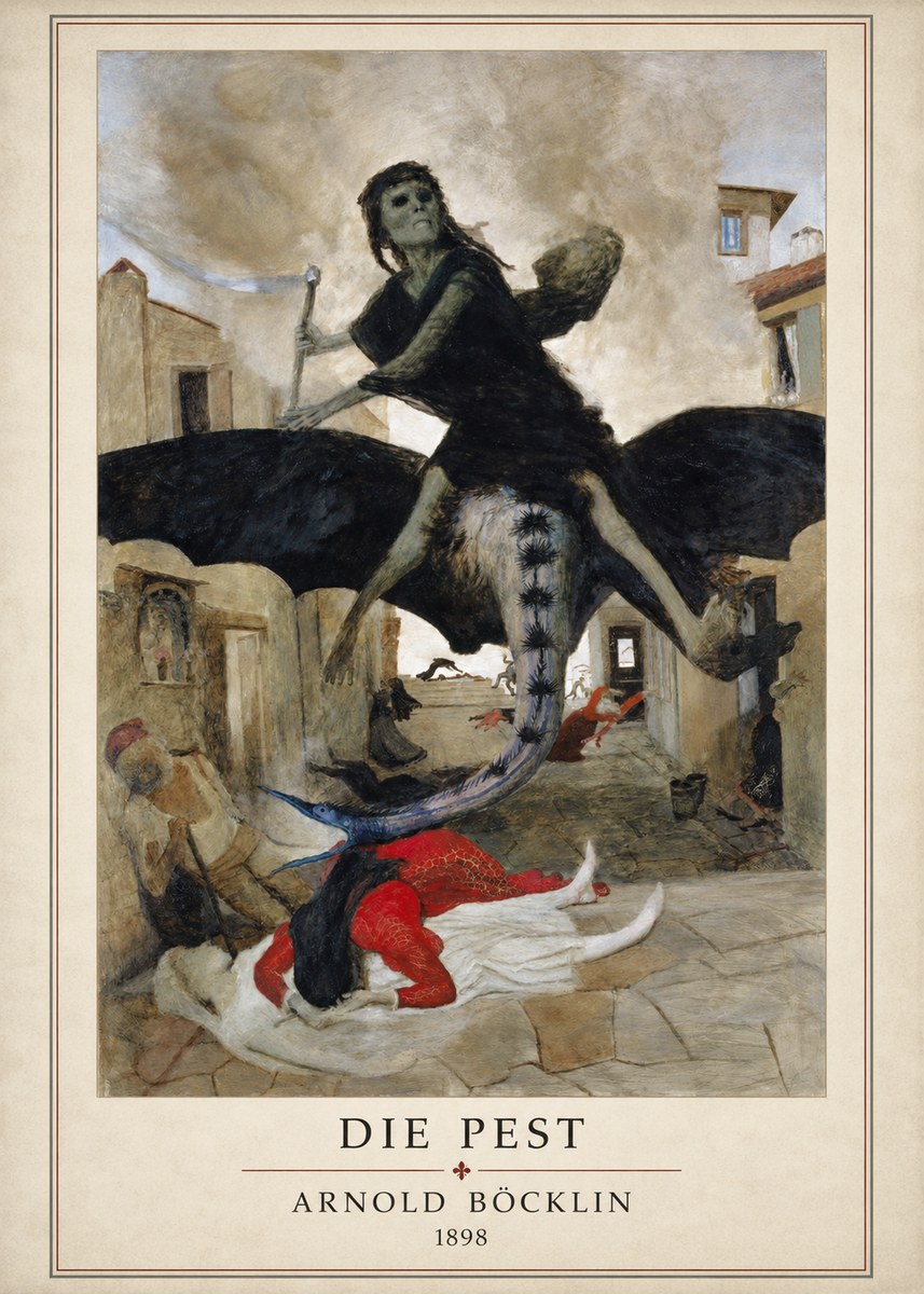 Arnold Böcklin Die Pest I No1 - Póster