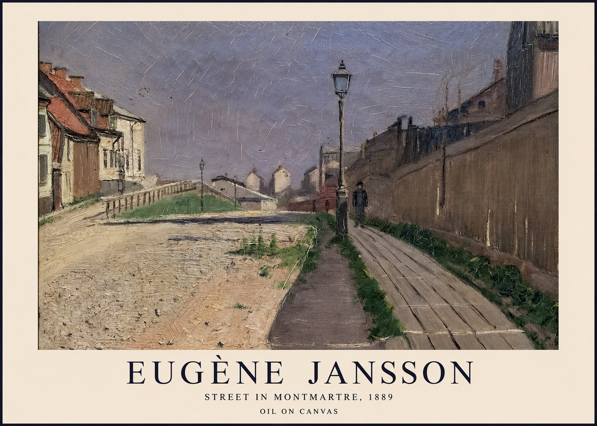 Eugène Jansson Street in Montmartre, 1889 No1 - Póster