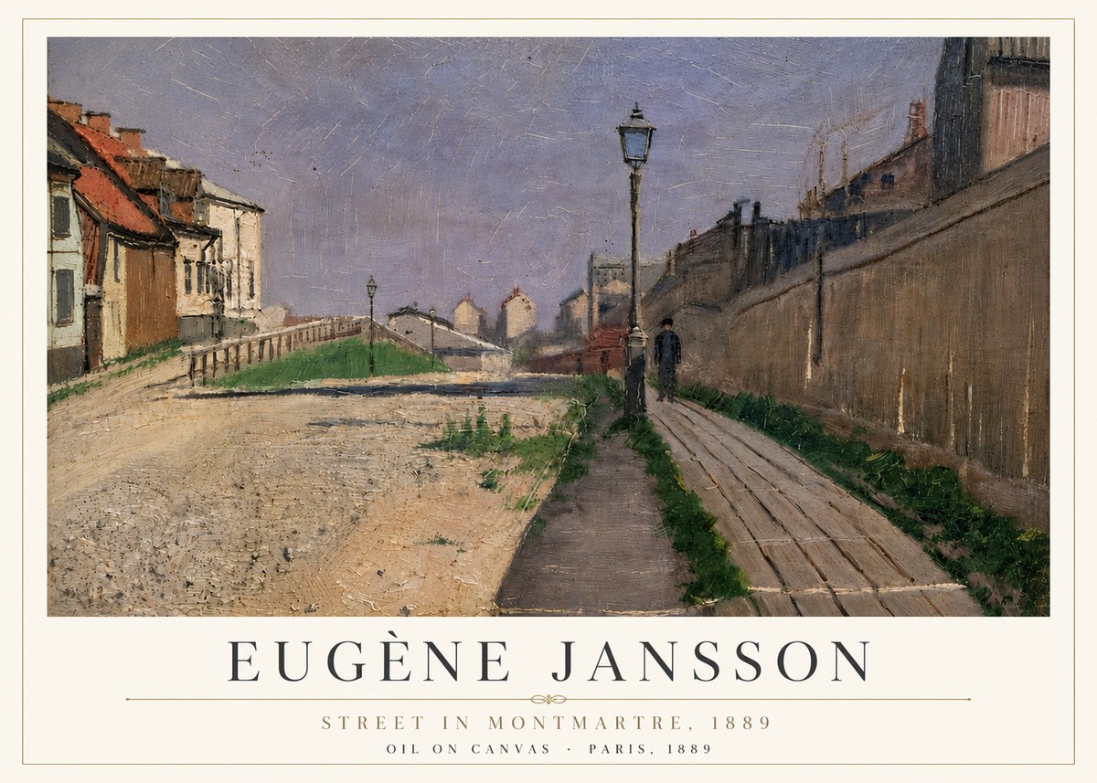 Eugène Jansson Street in Montmartre, 1889 No6 - Póster