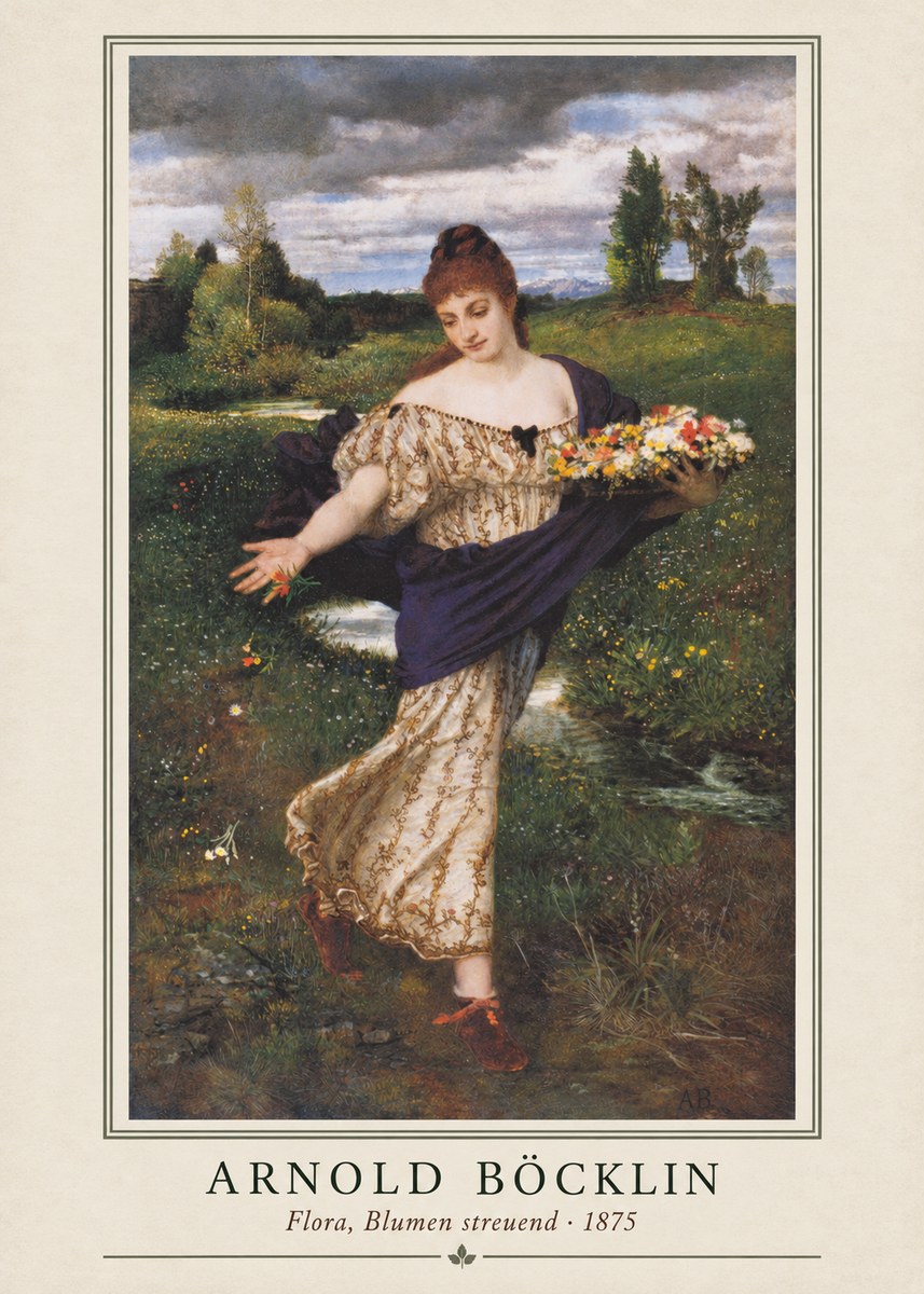 Arnold Böcklin Flora, Blumen Streuend I No1 - Póster