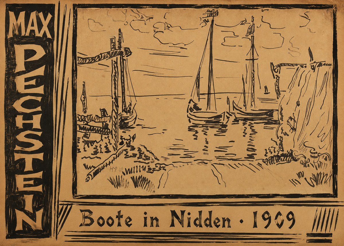 Max Pechstein Boote in Nidden No2 - Póster