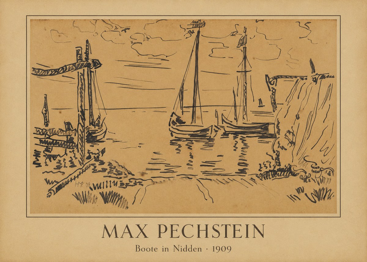 Max Pechstein Boote in Nidden No4 - Póster