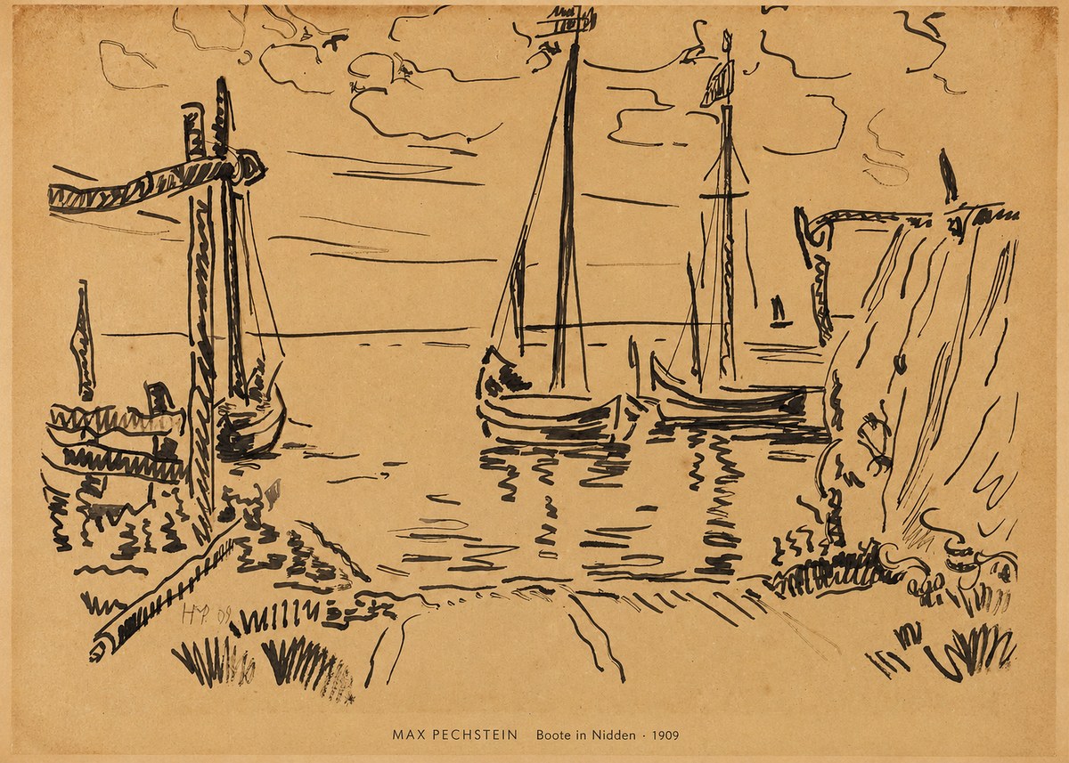 Max Pechstein Boote in Nidden No6 - Póster